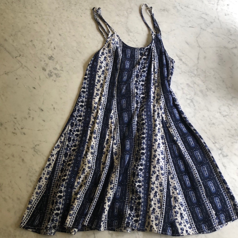 hollister blue and white summer dress